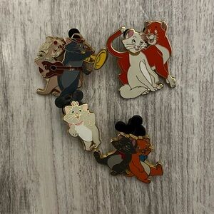 Disney Aristocats Rare set Character Enamel Pin Collection -